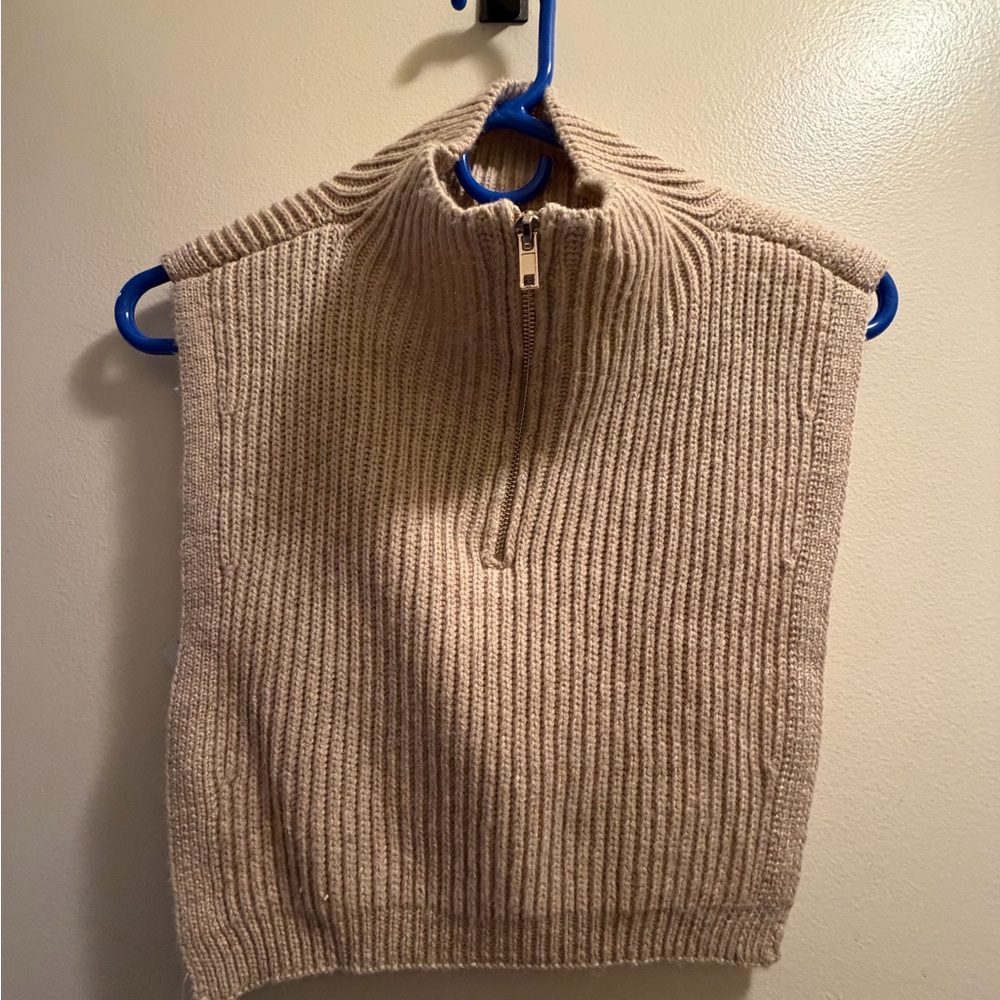 NWT H&M Tan Cowl Neck Sweater Vest